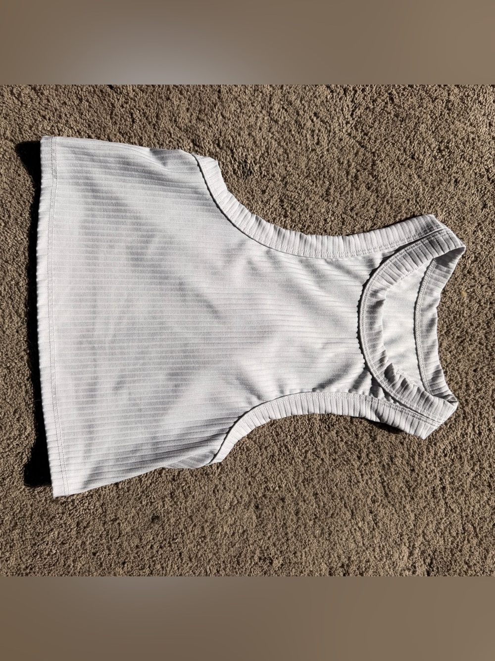 White Ribbed Tank Top 5 dancewear Adult M